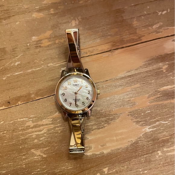 s-l400.jpg Gold and silver Timex watch